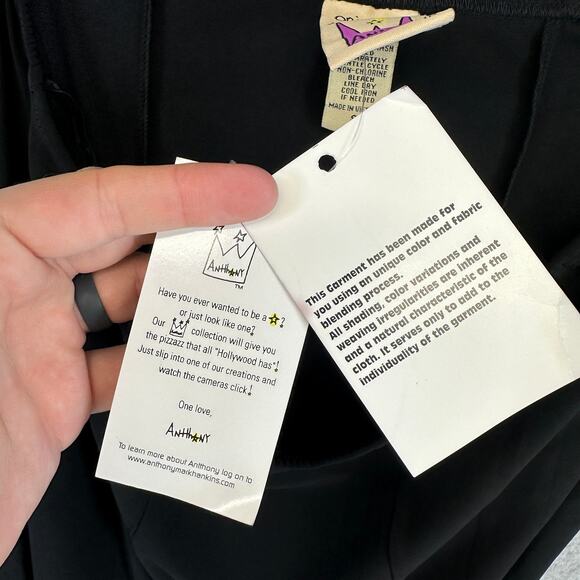 Antthony Original Skirt Womens Small Black Elastic Waist Pull On Midi Pockets - Picture 9 of 13